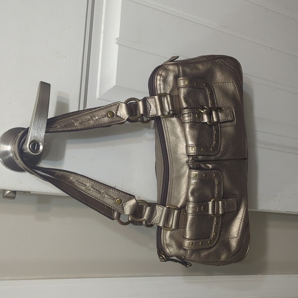 Fossil Gold Leather Handbag - Picture 1 of 6